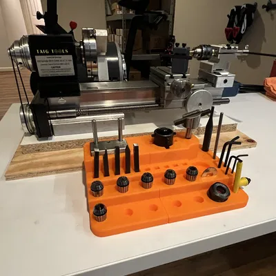 Phụ kiện máy tiện mini và khay bit