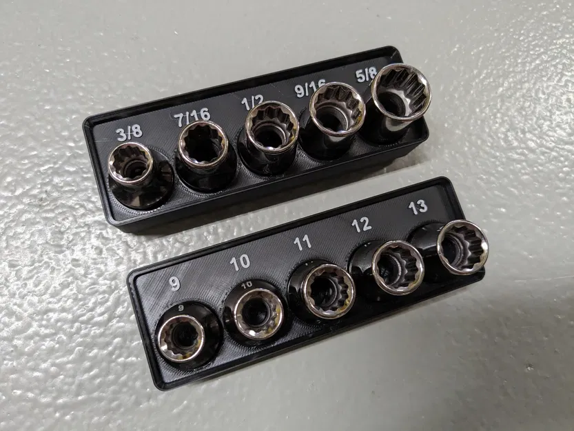 Gridfinity Craftsman 1/2 "Drive Socket Sobort Tổ chức - Image 1