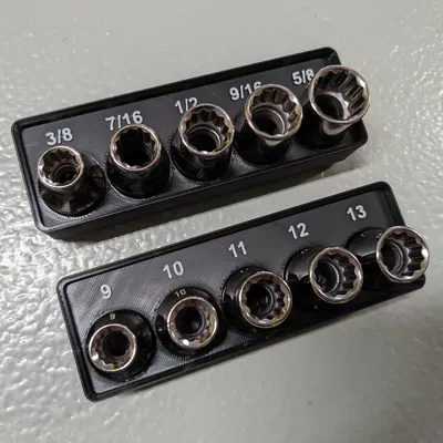 Gridfinity Craftsman 1/2 "Drive Socket Sobort Tổ chức