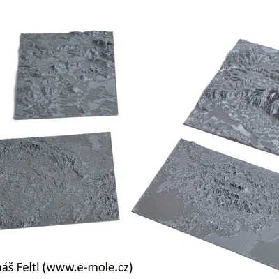 Địa hình 3D: Cộng hòa Séc và Cộng hòa Slovak
