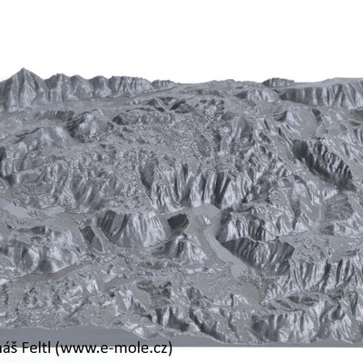 Địa hình 3D: Alps - Gần Dachstein