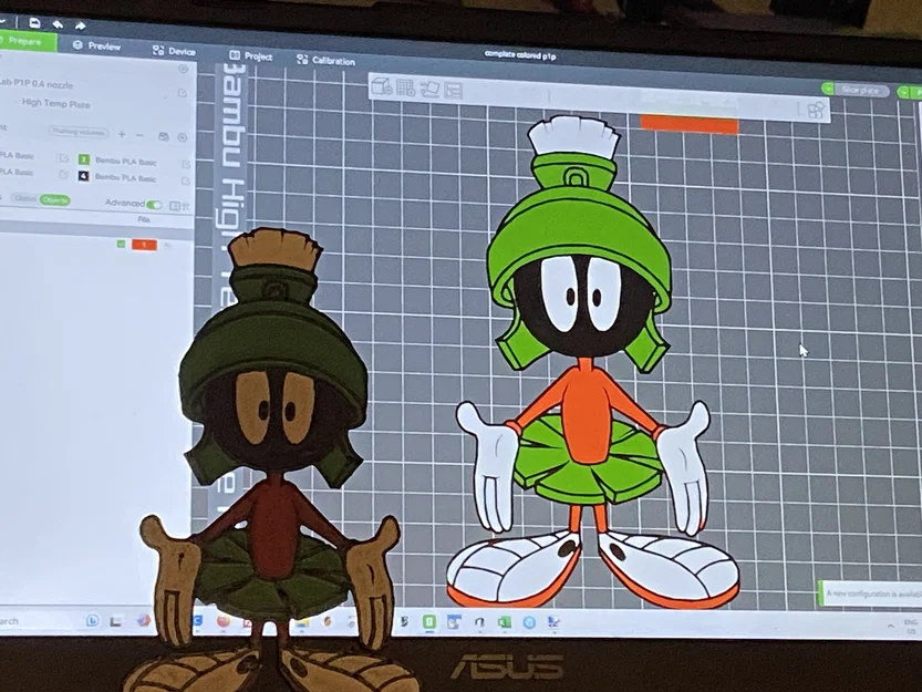 Marvin The Martian Wall Art - Bambu AMS chỉ - Image 2