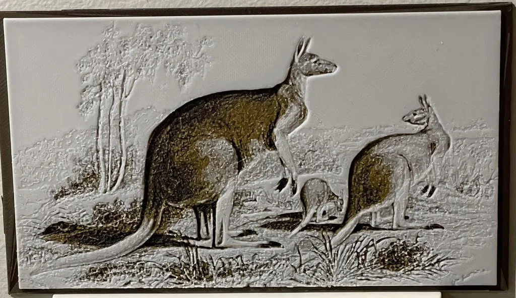 Kangaroos (Macropus Rufus) - Bản in Hueforge - Image 1