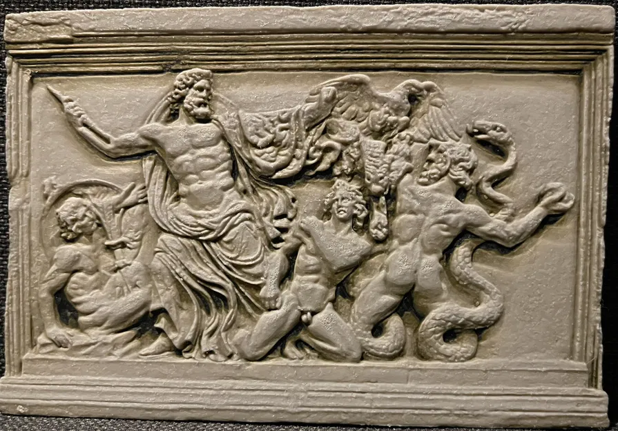 Zeus và Người khổng lồ (Khắc đá) - Bản in Hueforge - Image 1