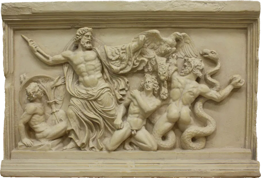 Zeus và Người khổng lồ (Khắc đá) - Bản in Hueforge - Image 2