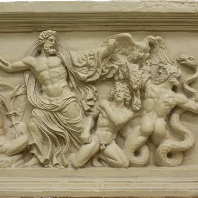 Zeus và Người khổng lồ (Khắc đá) - Bản in Hueforge