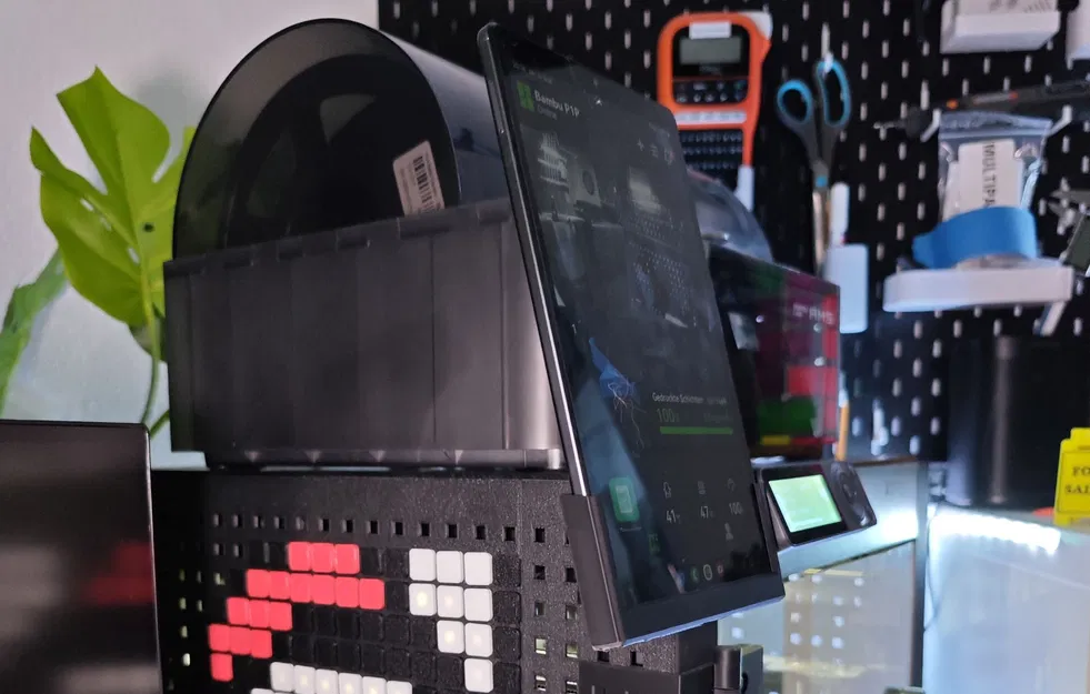 Samsung Galaxy Tab S7 Lite SM-T 220/225 Bambulab P1P Pegboard Mount - Image 3