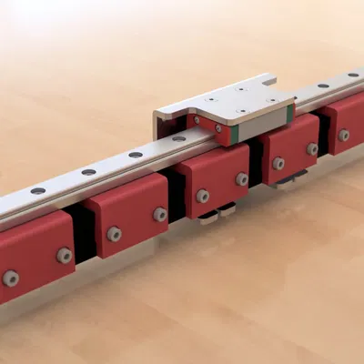 Mô hình CAD của whambam Universal x Tấm Gantry Tấm Rail Rail