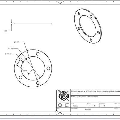 2000 chaparral 200sse bình xăng gửi đơn vị Gasket