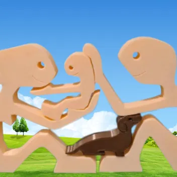 Tình yêu là một em bé và một con dachshund.