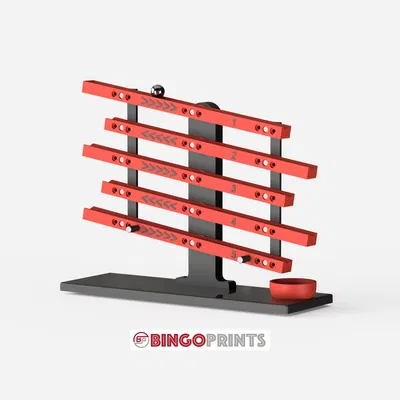 Trò chơi kỹ năng với một quả bóng và đường ray xếp tầng