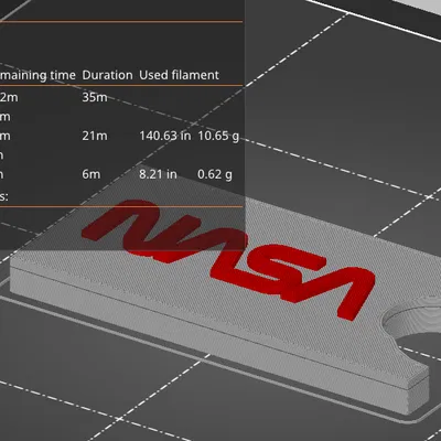 NASA Worm Keychain với Keyring nhúng.