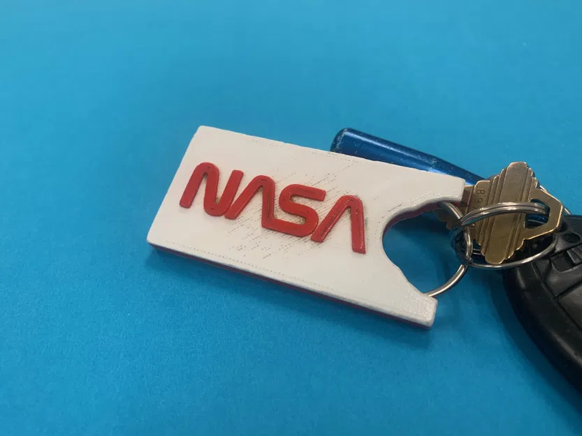 NASA Worm Keychain với Keyring nhúng. - Image 3