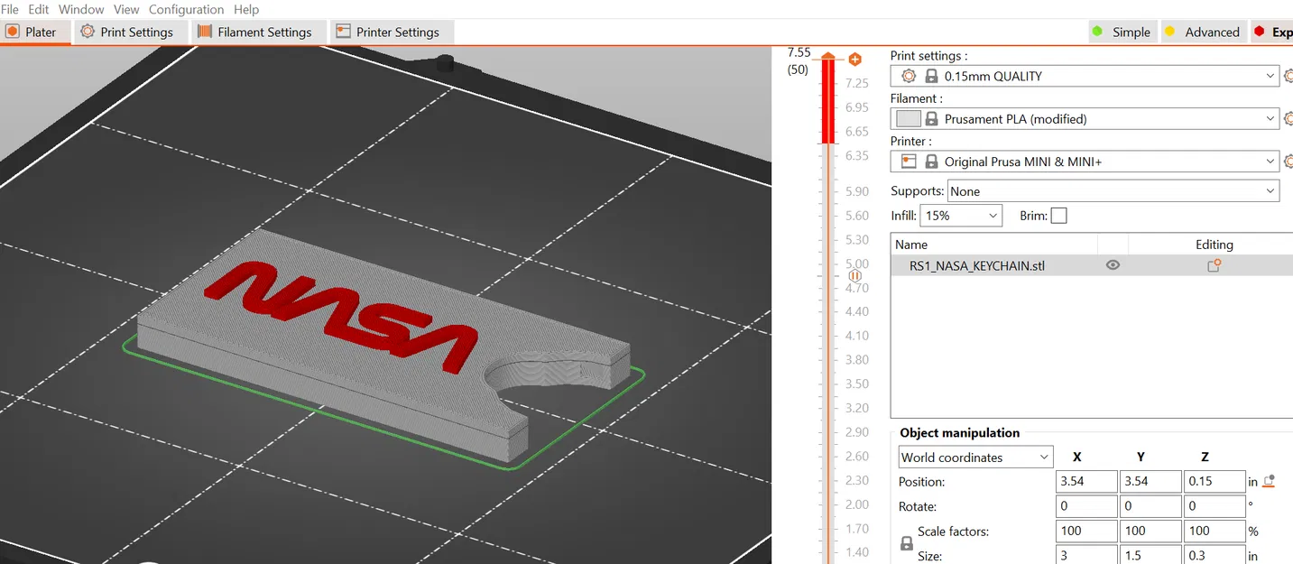 NASA Worm Keychain với Keyring nhúng. - Image 4