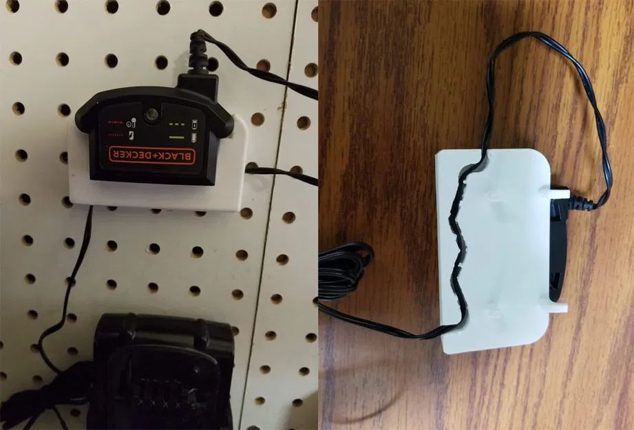 Giá đỡ bộ sạc pin Black & Decker tối đa 20V (với tùy chọn gắn bảng điều khiển 1 ") - Với tệp bước - Image 1