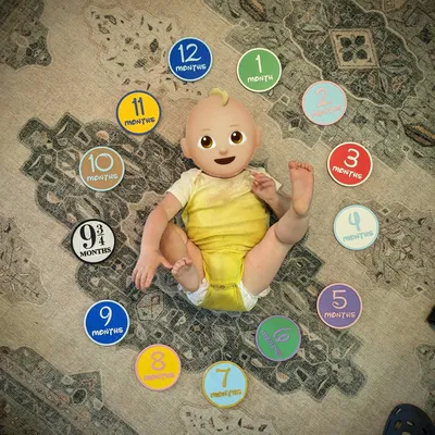 Số tháng chụp ảnh em bé trong phông chữ Disney