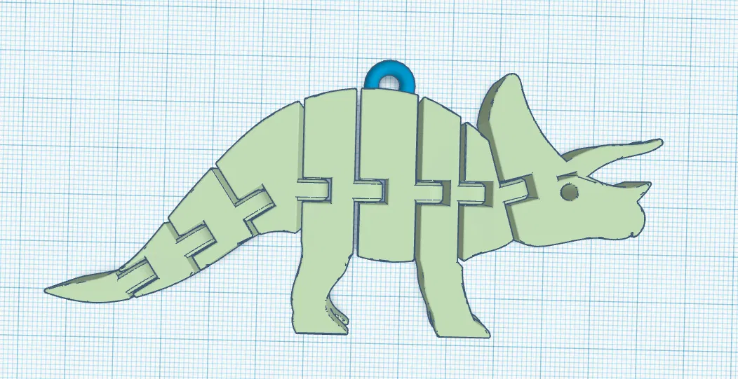 Flexi Triceratops Keychain - Image 1