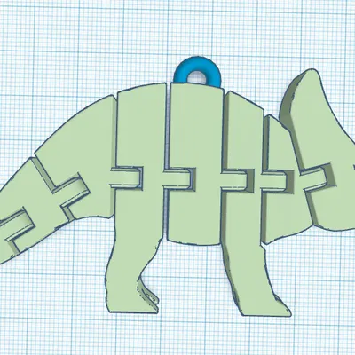 Flexi Triceratops Keychain