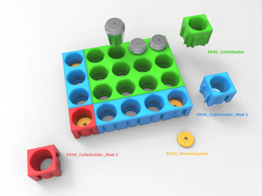 Modular ER40 Collet Rack/Khay/Đứng - Image 1
