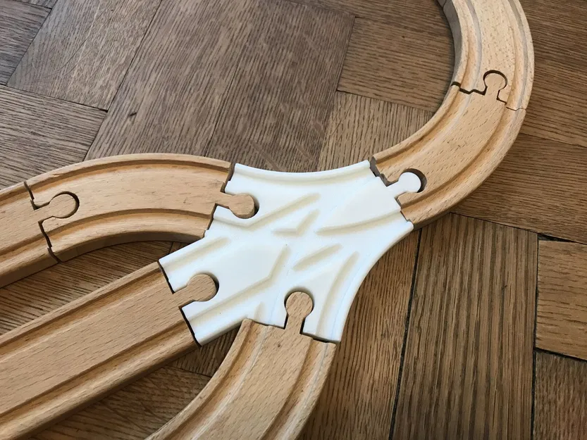 Công tắc đôi 45 độ nhỏ - Đường ray xe lửa gỗ Brio/IKEA - Image 1