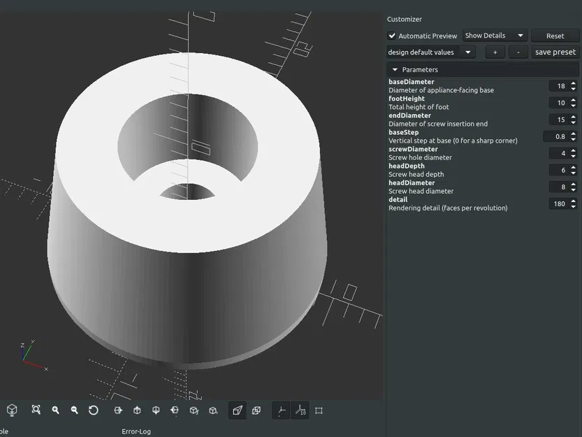 Chân cao su điều chỉnh kích thước với mã nguồn OpenSCAD - Image 3