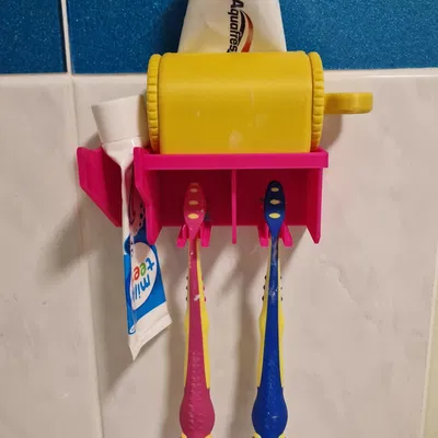 Giá đỡ bàn chải đánh răng đôi kèm khay để kem đánh răng