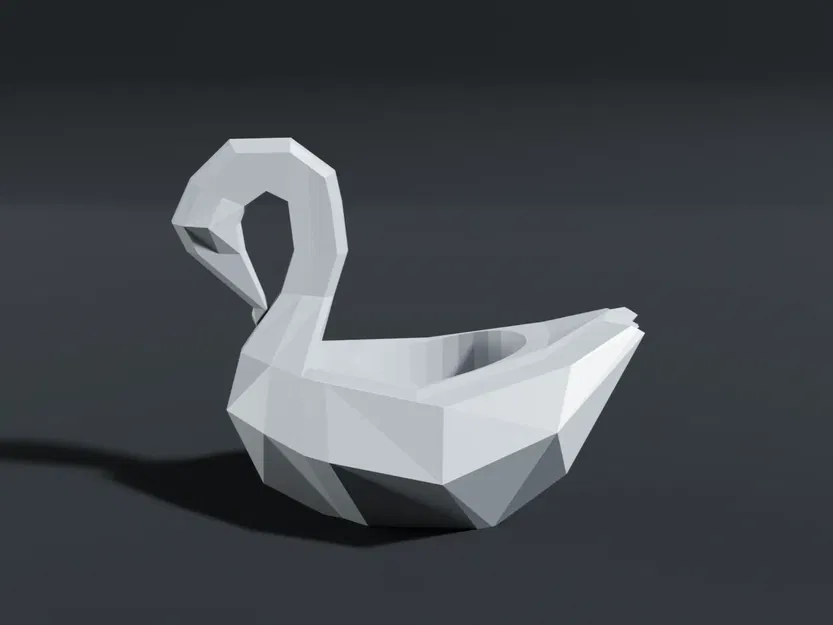 Chậu cây thiên nga kiểu low poly - Image 1