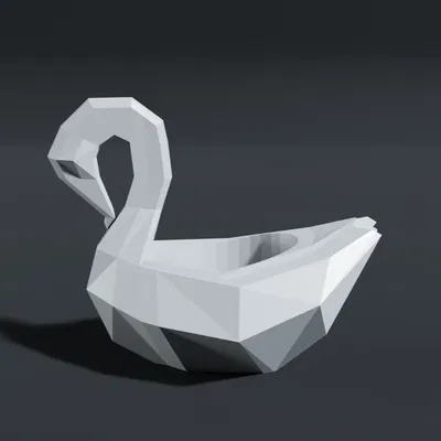 Chậu cây thiên nga kiểu low poly