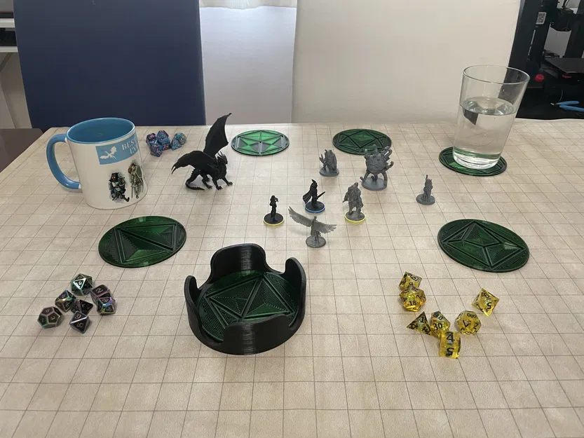 Bộ lót ly xúc xắc hình đa diện cho trò chơi D&D - Image 2