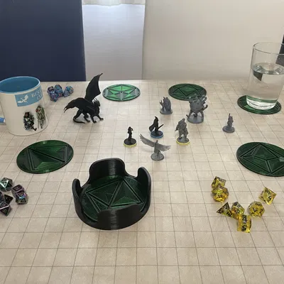 Bộ lót ly xúc xắc hình đa diện cho trò chơi D&D