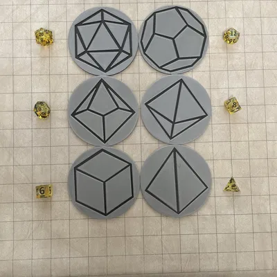 Bộ lót ly xúc xắc hình đa diện cho trò chơi D&D