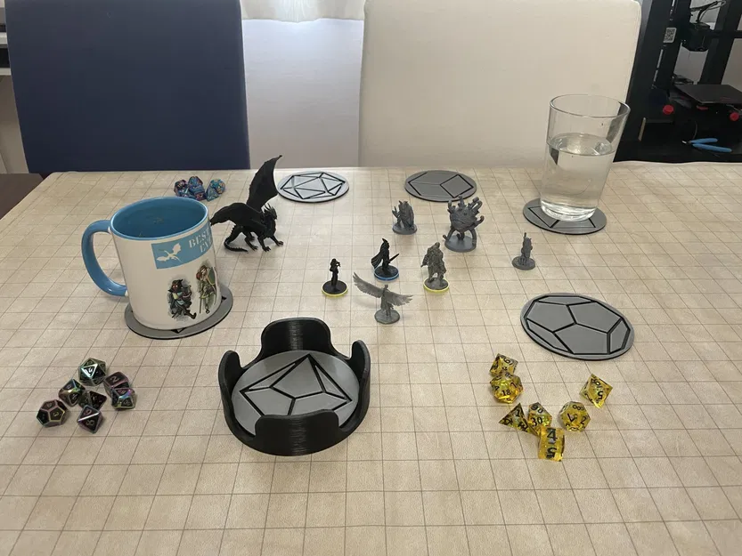 Bộ lót ly xúc xắc hình đa diện cho trò chơi D&D - Image 4