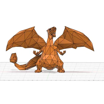 Charizard phong cách low poly độc đáo và dễ thương