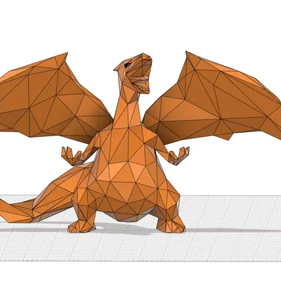 Charizard phong cách low poly độc đáo và dễ thương