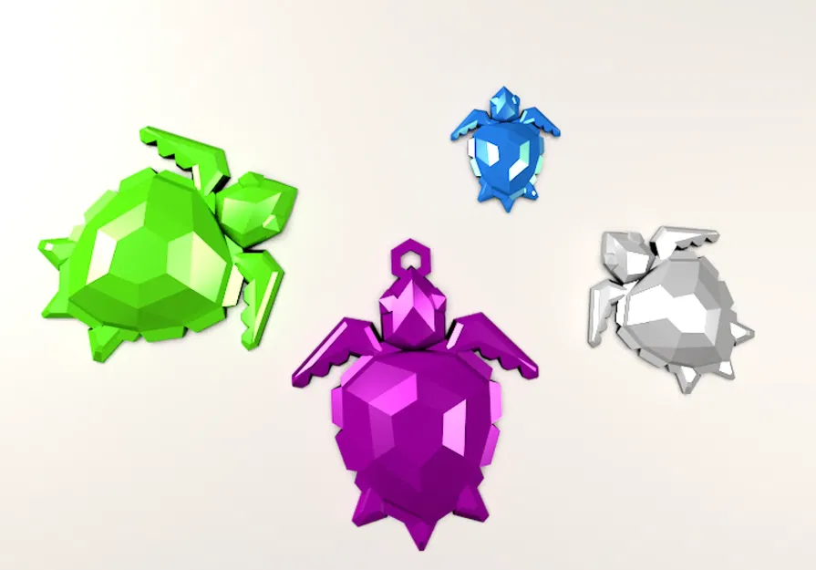Rùa dễ thương phong cách low poly làm đồ trang trí - Image 1
