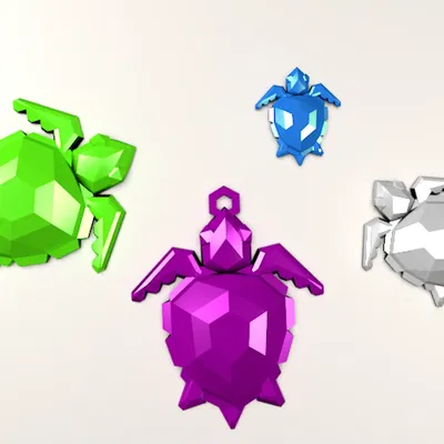 Rùa dễ thương phong cách low poly làm đồ trang trí