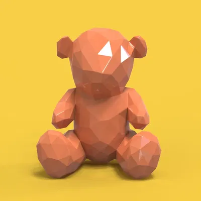Gấu dễ thương phong cách low-poly cho in 3D