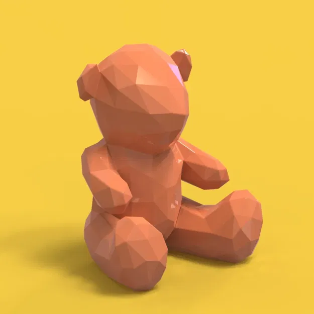 Gấu dễ thương phong cách low-poly cho in 3D - Image 2