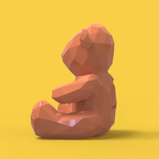 Gấu dễ thương phong cách low-poly cho in 3D - Image 4
