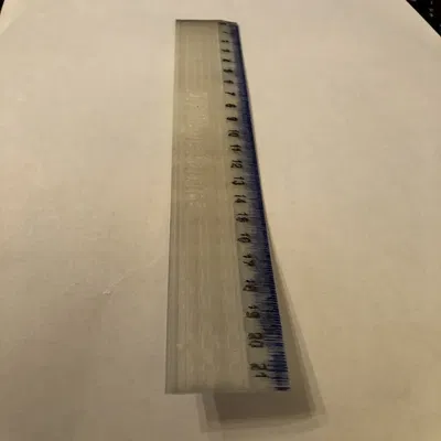 Thước kẻ 21 cm in PLA trong suốt, có độ chia rõ ràng