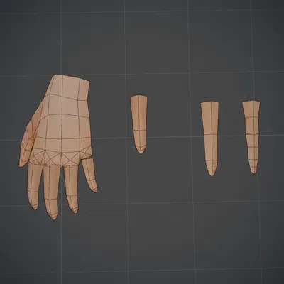 Mô hình tay low poly trong không gian công cộng