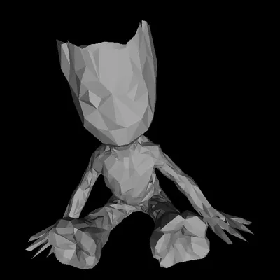 Chậu cây Low Poly hình Baby Groot