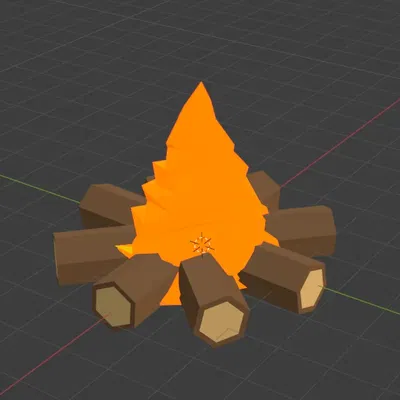 Lửa trại lowpoly dành cho trang trí nội thất