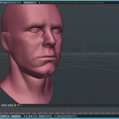 Mô hình đầu nam cơ bản cho điêu khắc 3D