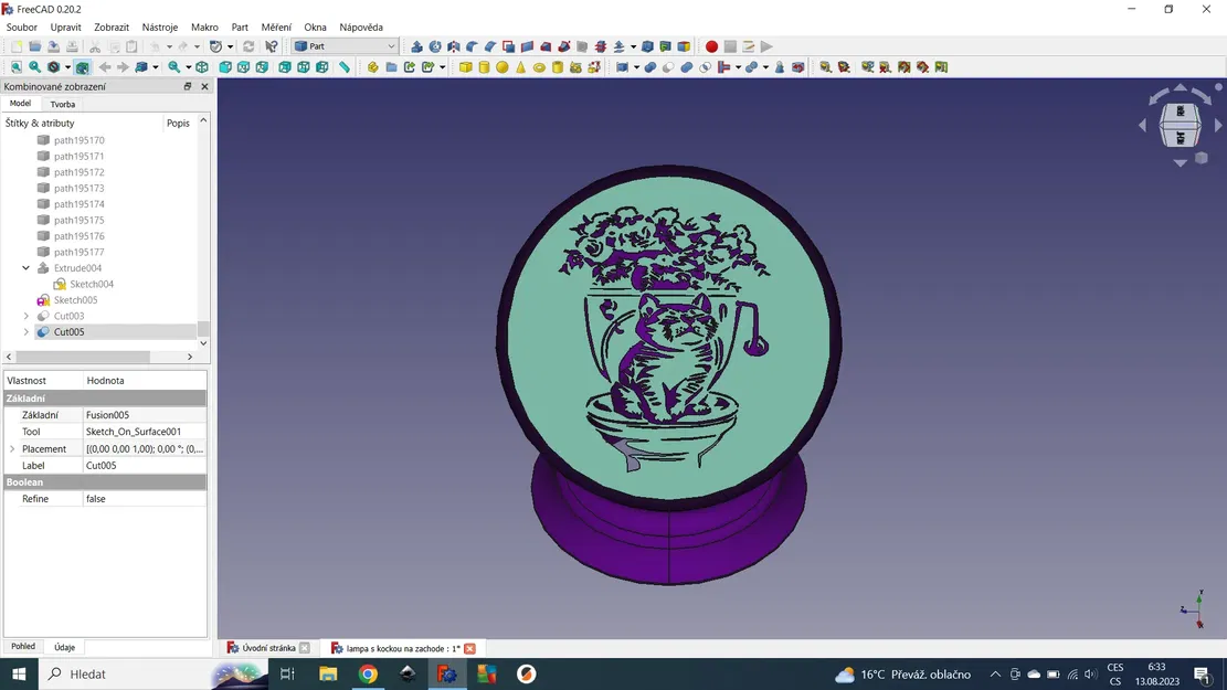 Mô hình mèo ngồi trên bồn cầu in từ PLA - Image 1