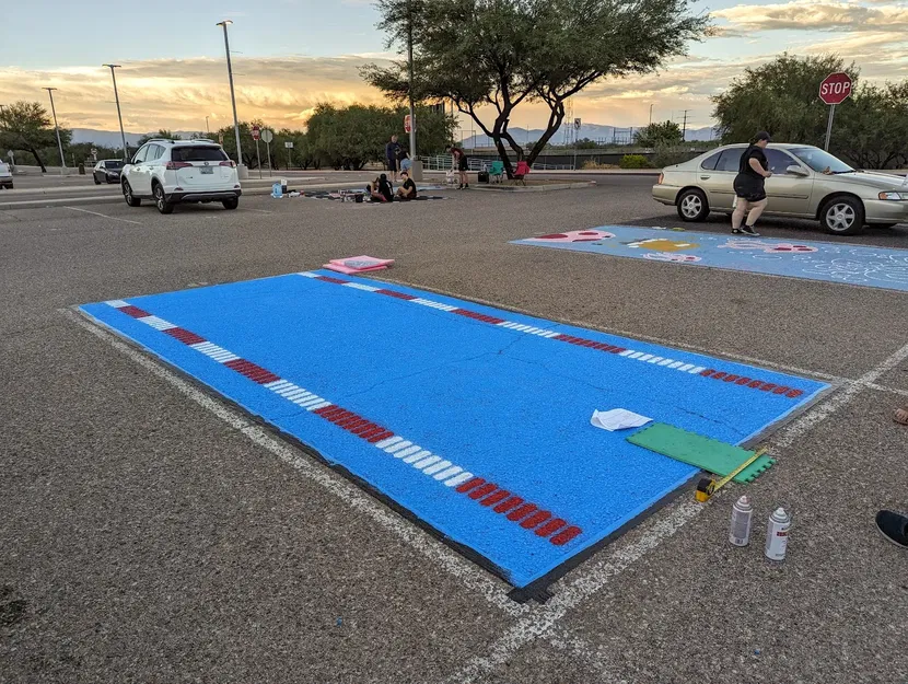 Khuôn mẫu sơn vạch bơi cho sân bơi 3D - Image 1