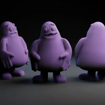 Nhân vật Grimace độc đáo trong nghệ thuật điêu khắc