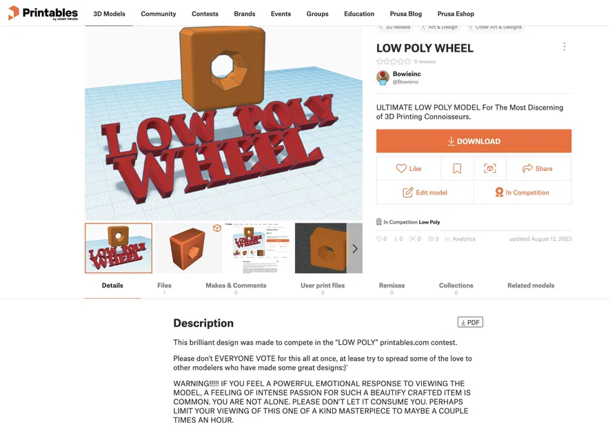 Bánh xe low poly tuyệt đẹp cho in 3D - Image 2