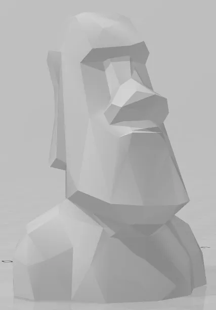 Tượng Moai phong cách low poly với giường phẳng - Image 1