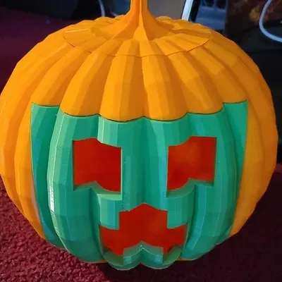 Mặt Creeper cho đèn bí ngô đa diện